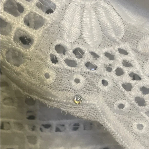 handmade White two piece cover up with little diamonds - Picture 5 of 7